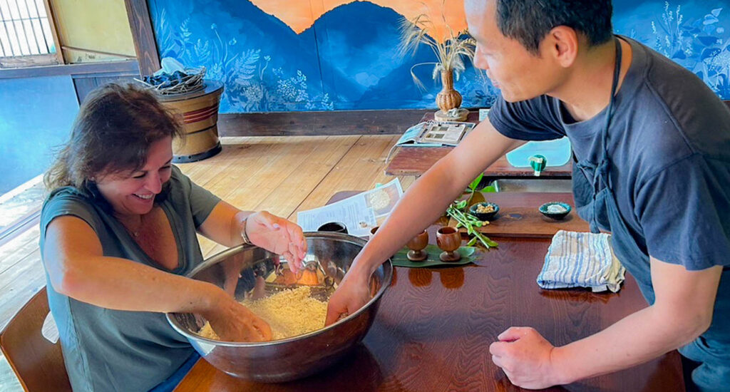 Tofu-making experience using locally grown soybeans